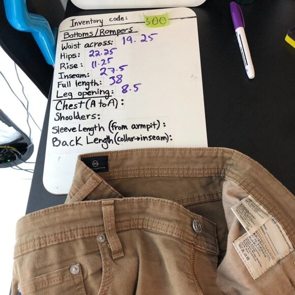 AG Adriano Goldschmied Men's Khaki The Matchbox Slim Straight Jeans size 38 - Picture 16 of 16